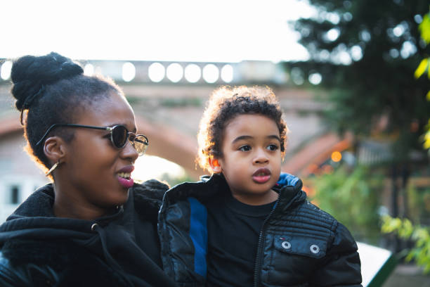 istock African american mother with his son. 1287726853