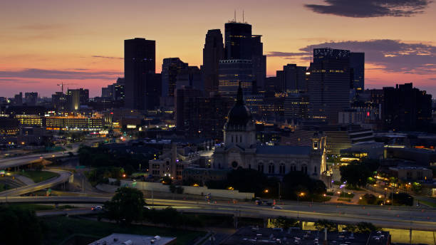 istock Downtown Minneapolis with St Mary's Basilica at Sunrise 1287727794