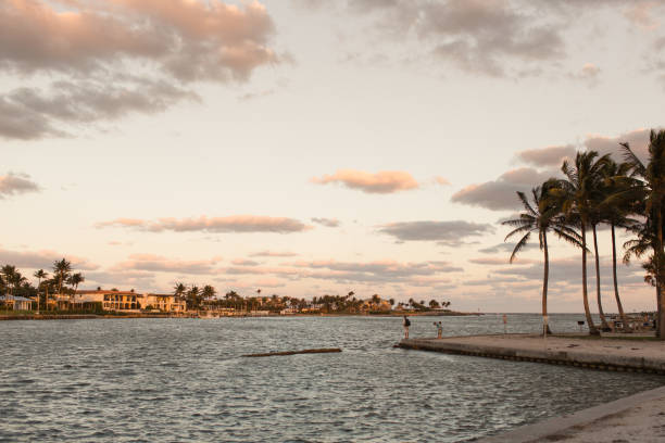 istock Tropical Palm Trees & Ocean Views at Sunset in Jupiter, Florida 1287729955