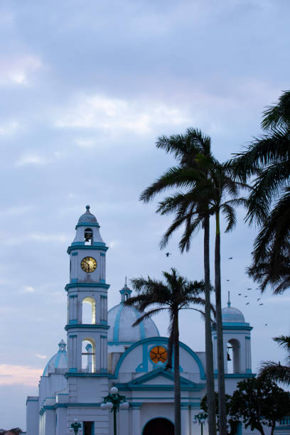 Sunset view of the colonial architecture of Tlacotalpan, Veracruz, Mexico.