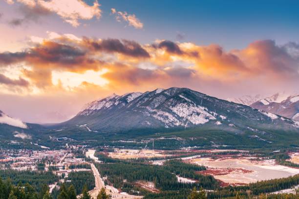 istock Sunrise Sky Over Banff Mountains 1287755857