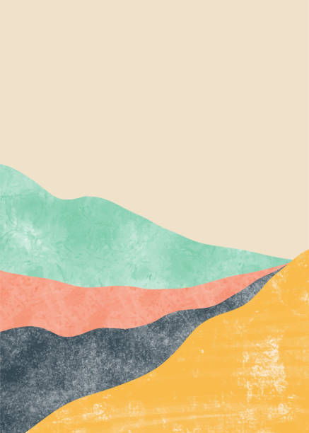 istock Abstract mountain landscape, Natural landscape background. Minimalist design. Abstract water color for wall decoration, postcard or brochure design.vector illustration. 1287756211