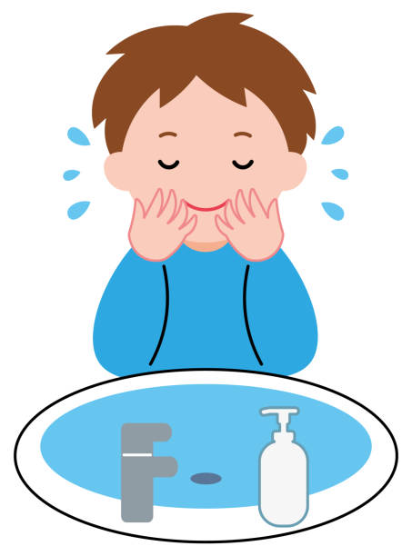 Boy Washing Face Stock Illustration - Download Image Now - Child, Washing  Face, Boys - iStock