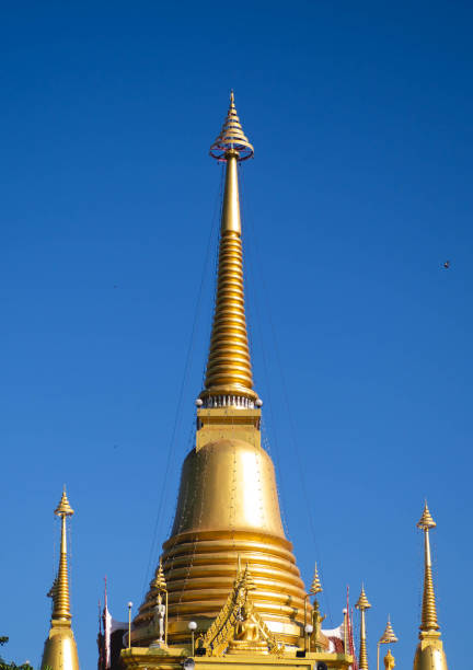 istock Golden pagoda isolated from Thailand. 1287769203