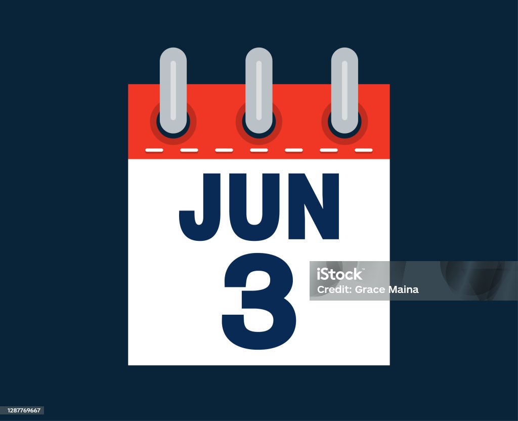 June 3rd Calendar Date Of The Month Stock Illustration Download Image