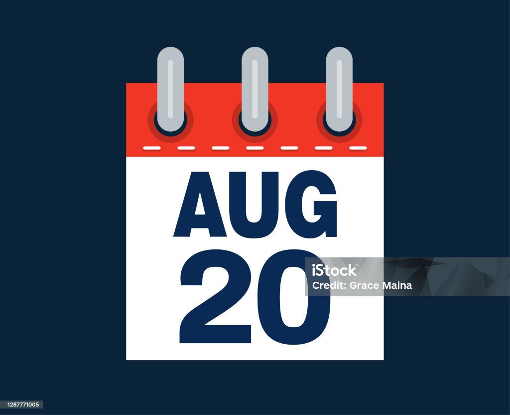 August 20th Calendar Date Of The Month Stock Illustration Download