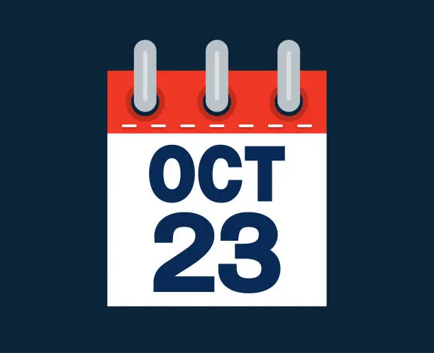 Vector illustration of October 23rd calendar date of the month