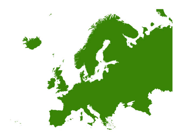 ilustrações de stock, clip art, desenhos animados e ícones de europe continent map - 3629