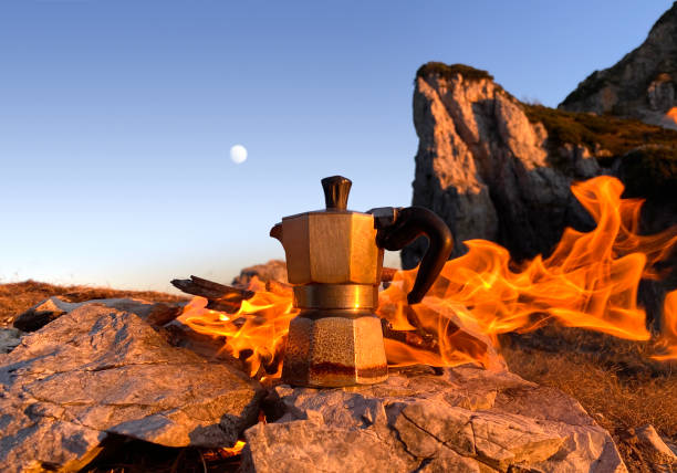 istock Moka on the fire in mountains 1287774308