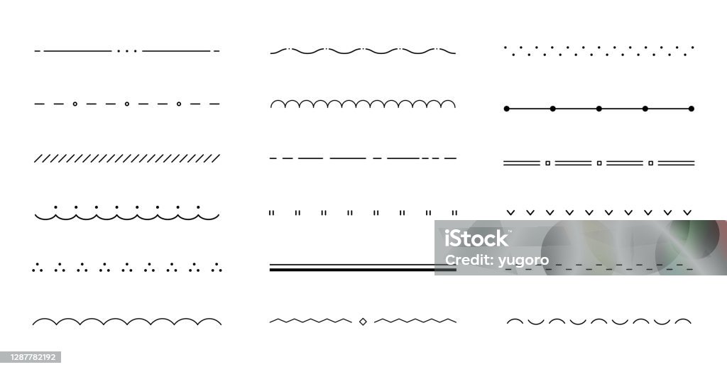 다양한 평평하고 간단한 선/테두리/칸막이 세트 - 로열티 프리 선 벡터 아트