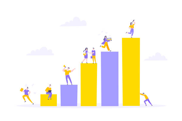 istock Career climbing and supporting with giving a helping hand business concept flat style design vector illustration. 1287783082