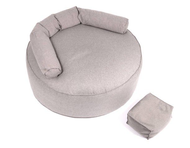 istock Enormous grey beanbag isolated on white background 1287784795