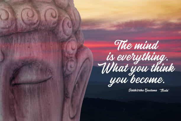 istock The image of buddha and a phrase made at sunset 1287786984