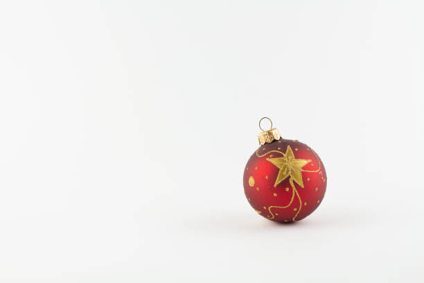 a red ball for christmas tree on white background