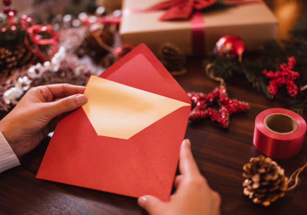 istock Finishing up Christmas cards 1287794583