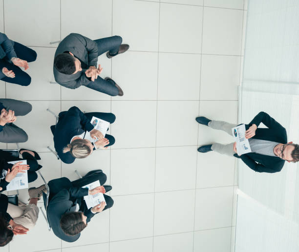 istock Manager talking about financial success at a work meeting 1287800436