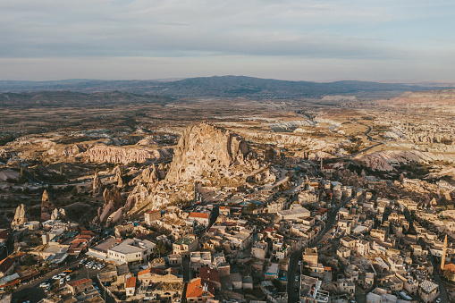 Scenic aerial view of Cappadocia in Turkey