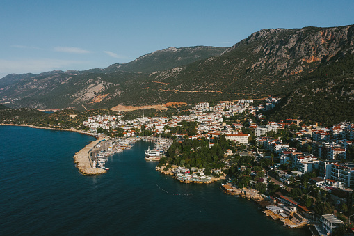 Aerial view of coastline in Turkey