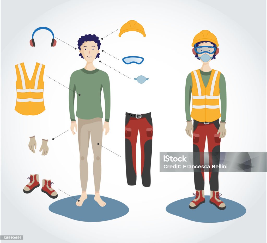 Personal Protective Equipment Stock Illustration - Download Image Now -  Construction Site, Reflective Clothing, Headset - iStock