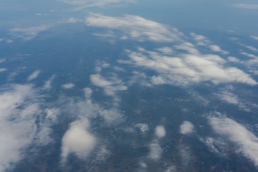 Aerial photography of clouds and mountains