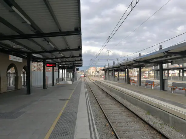 Toledo, Spain, December 25, 2017: view of empty Toledo Trainstation.