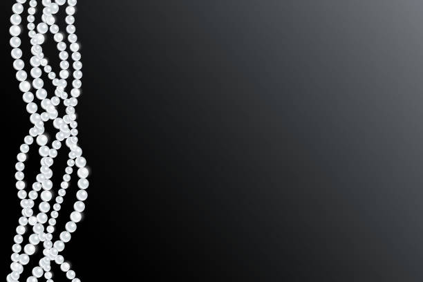 illustrations, cliparts, dessins animés et icônes de fils blancs de perle sur un fond noir. - black pearl pearl horizontal necklace