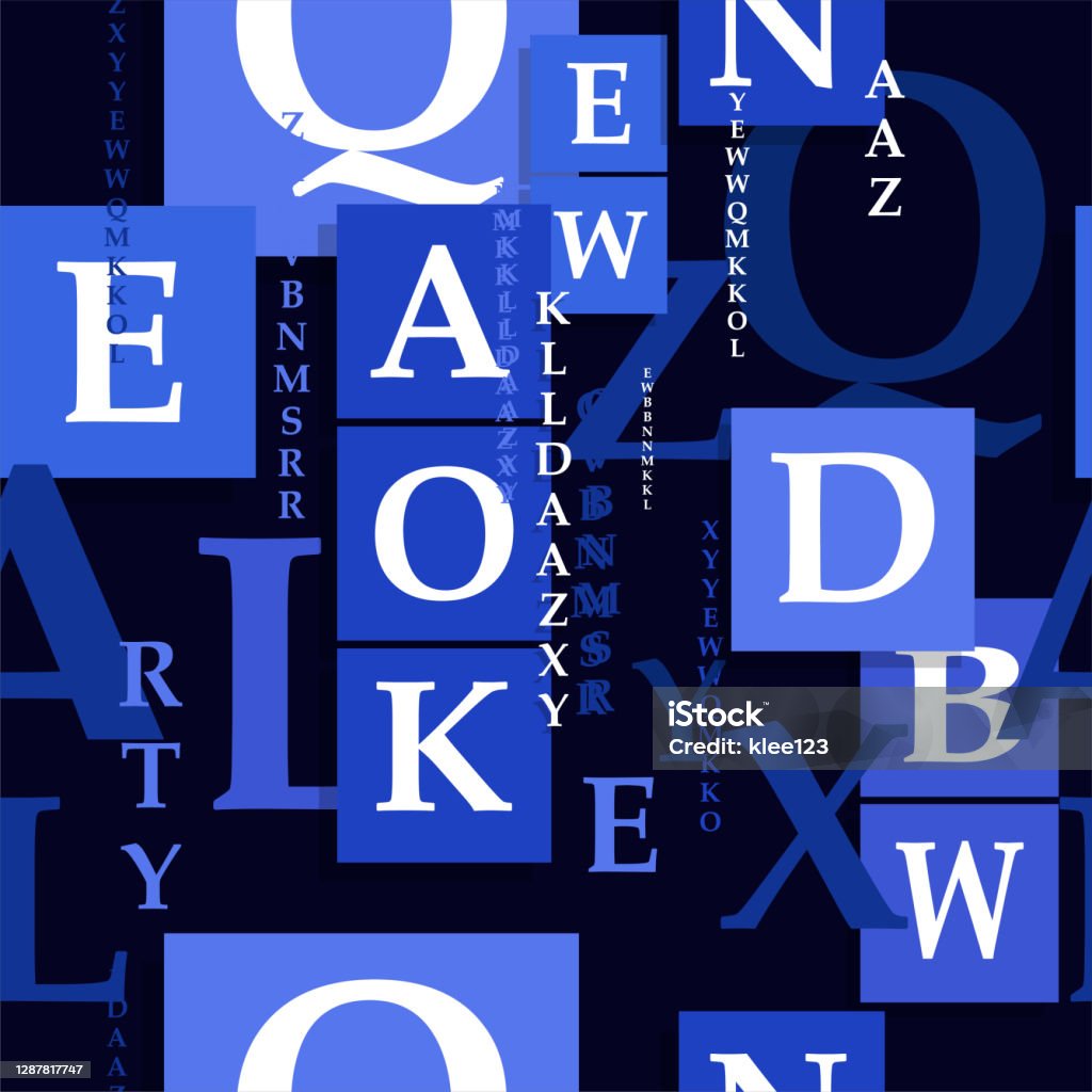 Modern Pattern Letter Background Letters Background With Seamless Pattern Stock Illustration - Download ...