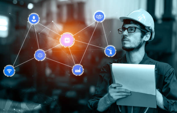 istock Engineering technology and industry 4.0 smart factory concept 1287822384