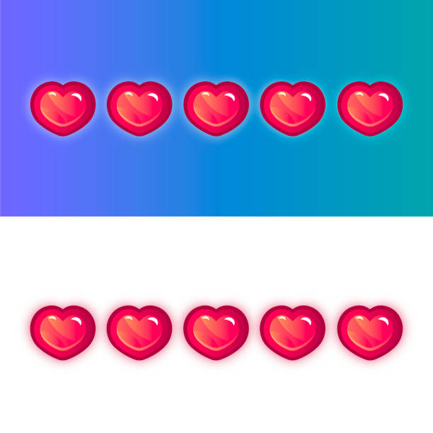istock voluminous heart icons isolated on white background. Cartoon vector illustration. Great for children's or games design: greeting cards, postcards, stickers, banners, posters. Vector illustration 1287823961