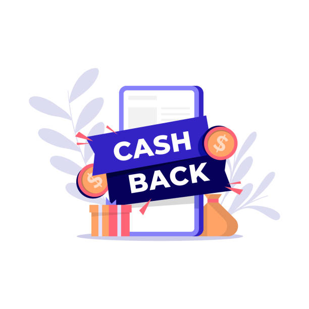 ilustrações de stock, clip art, desenhos animados e ícones de concept for cashback program vector illustration - wallet buying white dollar