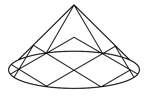 Sacred geometry. Trigonometry triangle proportion. Simple school study example scheme. Trigonometry triangle proportion formulas. A mathematical example with a triangle pattern. 3d illustration