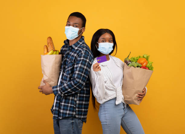 istock Ordering groceries from supermarket online during covid-19 quarantine 1287832467