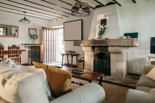 Cozy living room with rustic design