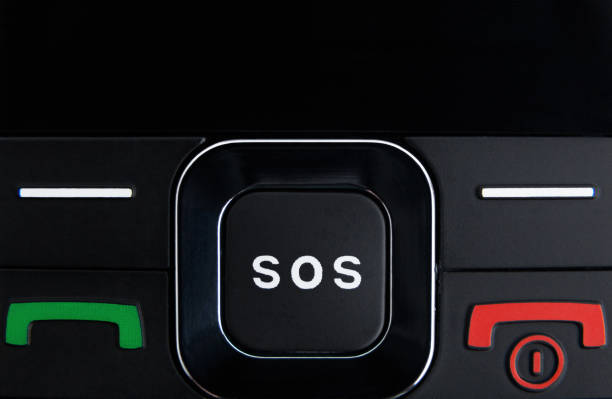 Pushing sos button in telephone
