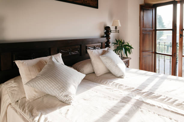 istock Bedroom with wooden furniture 1287838310