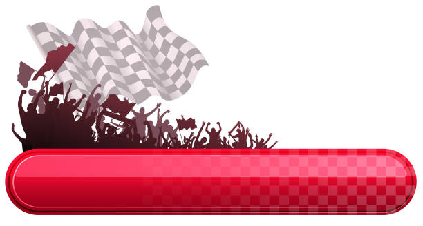 ilustraciones, imágenes clip art, dibujos animados e iconos de stock de estandarte de velocidad - carreras de stock car