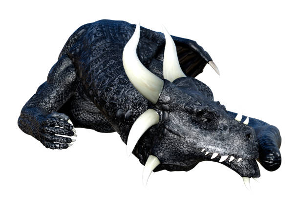 istock 3D illustration fantasy dragon on white 1287845868