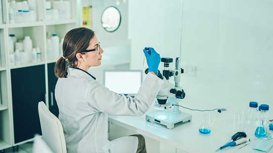 Shot of a scientist conducting research in a laboratory