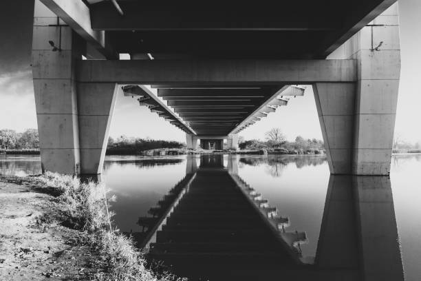 istock Milenium bridge in Wroclaw, Poland, black and white 1287846963