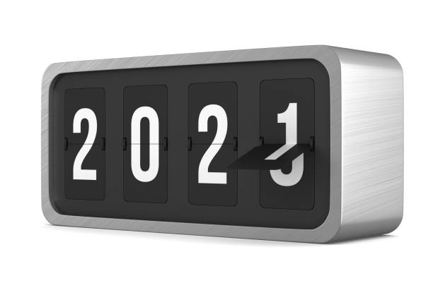 istock Flip black scoreboard 2021 on white background. Isolated 3D illustration 1287849188