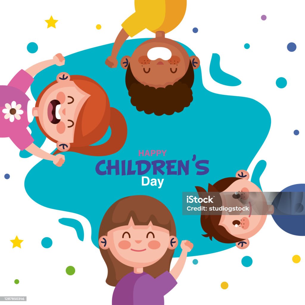 Ilustración de Feliz Día De Los Niños Con Dibujos Animados Para Niños Y  Niñas Diseño Vectorial y más Vectores Libres de Derechos de Niño - iStock