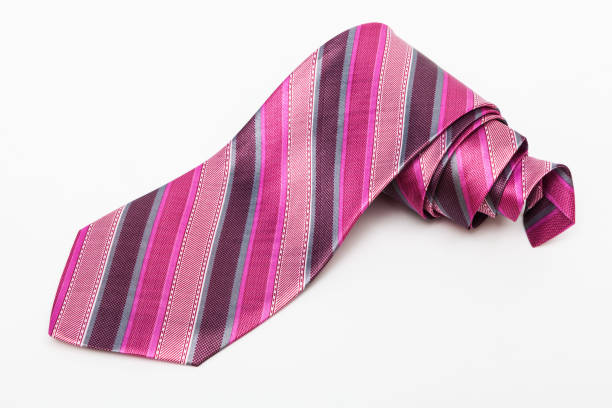 istock pink striped necktie on a white background 1287854361