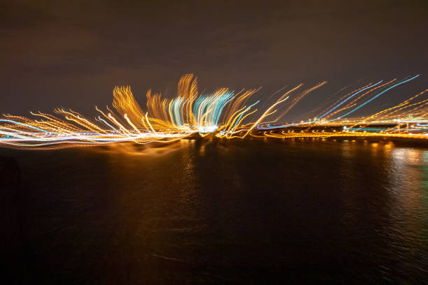 istock Bulk Carrier Ship Sailing at Canal at night at Great Lakes 1287858774