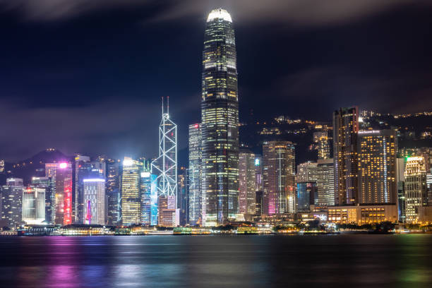istock Night view of Victoria Harbour 1287864475