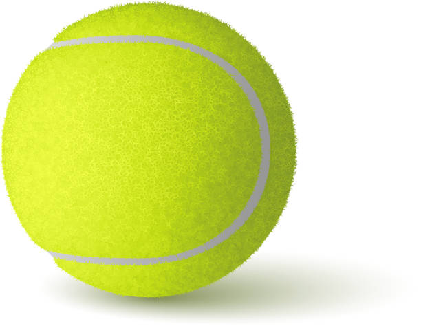 stockillustraties, clipart, cartoons en iconen met vector realistische tennisbal die op witte achtergrond wordt geïsoleerd - tennisbal