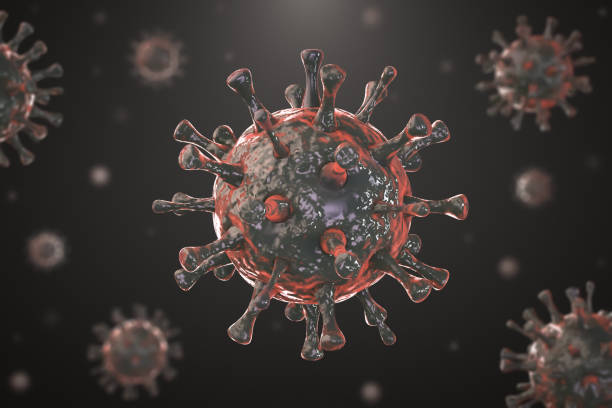 istock Abstract background of viral agents. Selective focus. 1287868741