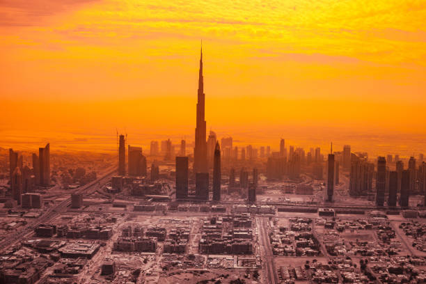 istock Dubai Skyline - Aerial view 1287870459