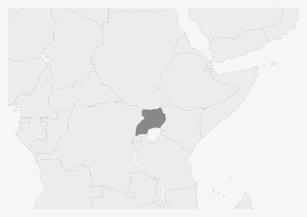 Map Of Africa With Highlighted Uganda Map Stock Illustration Download Map Of Africa With Highlighted Uganda Map 