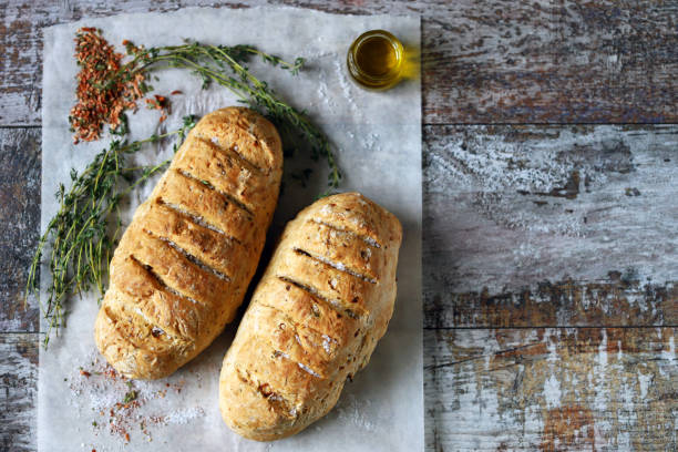 istock Delicious fresh homemade bread. 1287872071