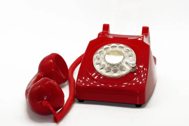 Photo of Red phone unlocked onwhite background